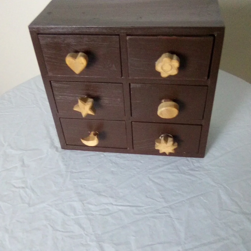 Wooden Mini Drawer Organizer - Brown and Tan 9